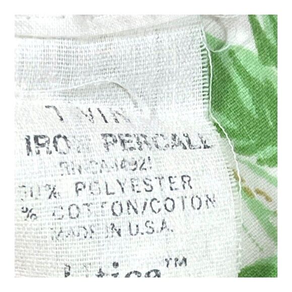 Vintage percale Twin Flat Sheet Utica Stevens Blue, Pink, Yellow Flowers Floral - Picture 3 of 3